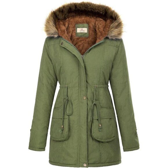 Jackets & Blazers - Women's Winter Coats Fleece Parkas Anoraks Hooded Military Jacket Coats